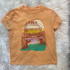 Cat & Jack Orange Short Sleeve Tee with Off-Road Vehicle Print
